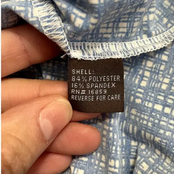 J. McLaughlin Catalina Cloth Button Front Top Blue Large Casual Classic Career - Picture 8 of 8